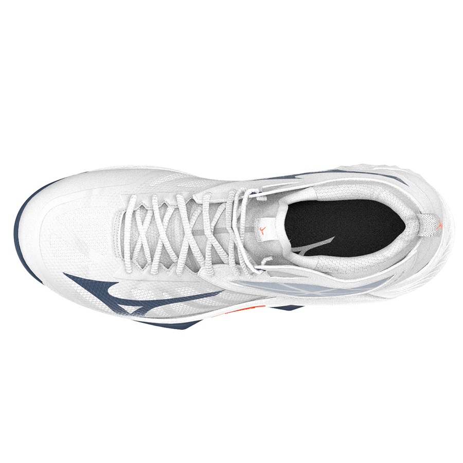 White Men's Mizuno Wave Dimension Mid Volleyball Shoes | Philippines-467219