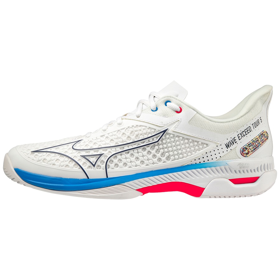 White Men\'s Mizuno Wave Exceed Tour 5 AC Tennis Shoes | Philippines-874215