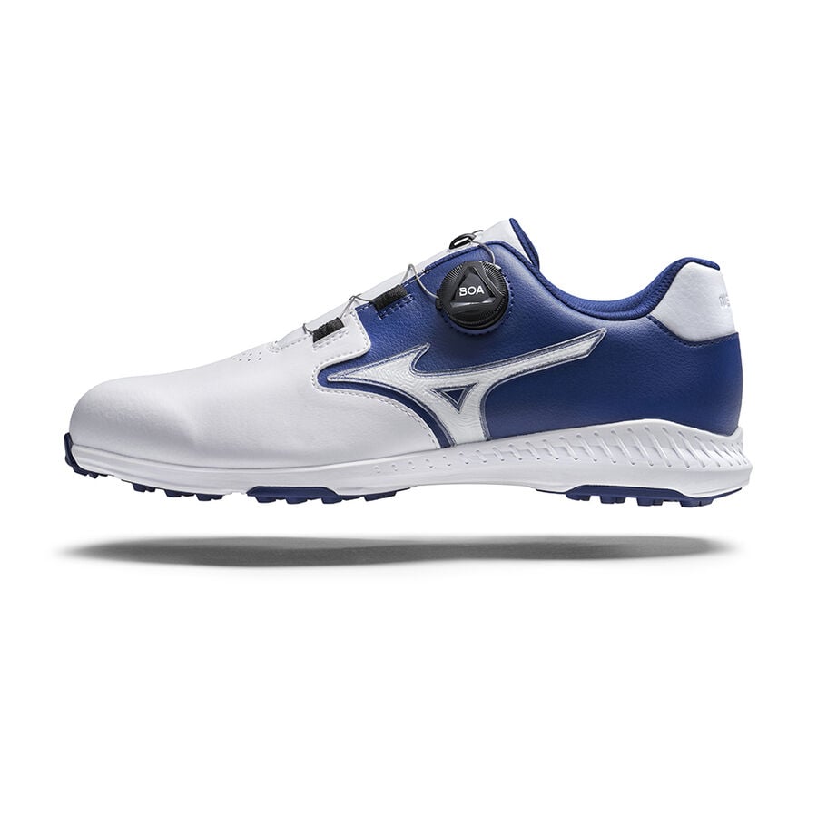 White / Navy Men\'s Mizuno Nexlite GS Spikeless Golf Shoes | Philippines-713826