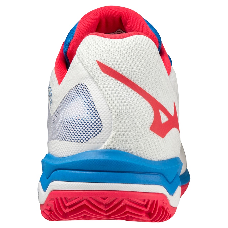 White / Red / Blue Men's Mizuno Wave Exceed Light Padel Shoes | Philippines-346058