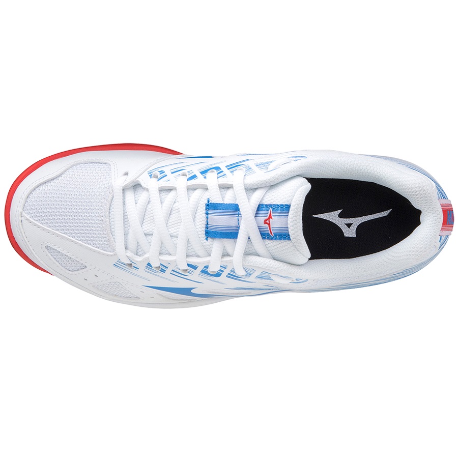 White / Red / Blue Women's Mizuno STEALTH STAR JUNIOR Volleyball Shoes | Philippines-943768