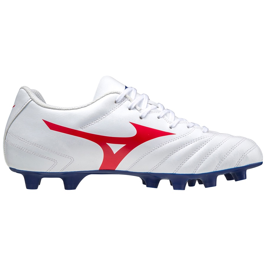 White / Red Men's Mizuno Monarcida II Select Rugby Boots | Philippines-203756