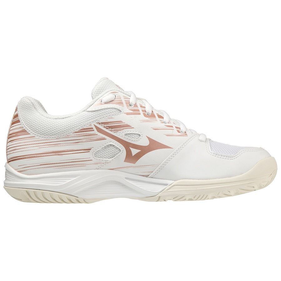 White / Rose / White White Men's Mizuno STEALTH STAR JUNIOR Volleyball Shoes | Philippines-065294