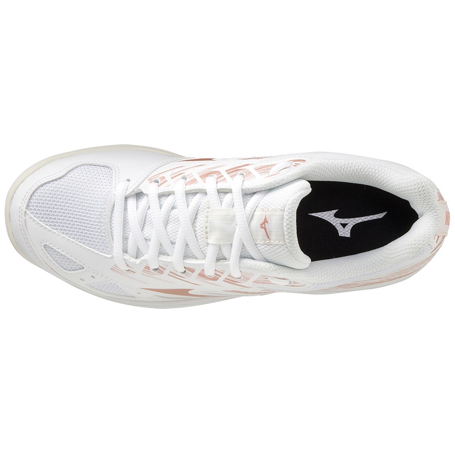 White / Rose / White White Men's Mizuno STEALTH STAR JUNIOR Volleyball Shoes | Philippines-065294