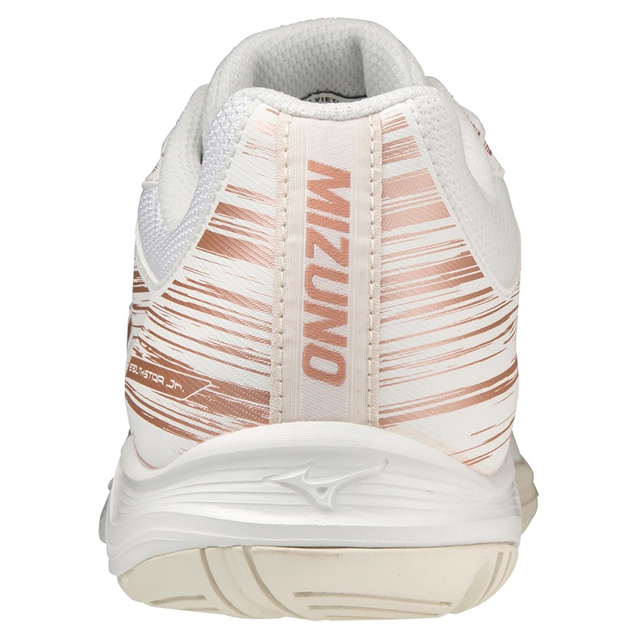 White / Rose / White White Women's Mizuno STEALTH STAR JUNIOR Volleyball Shoes | Philippines-149023