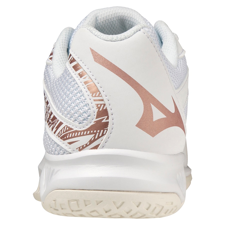 White / Rose / White White Women's Mizuno Lightning Star Z6 Jr Volleyball Shoes | Philippines-513892