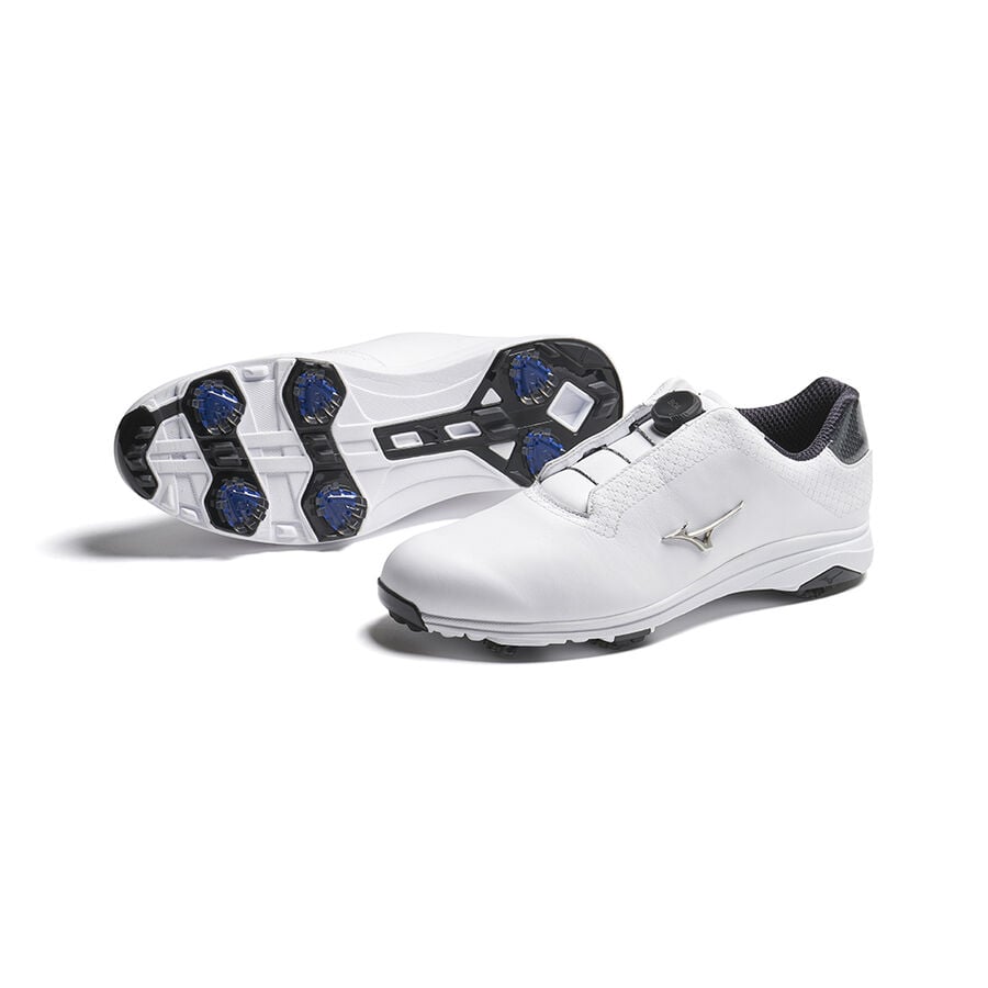 White / Silver Men's Mizuno Nexlite Pro Boa Golf Shoes | Philippines-180965