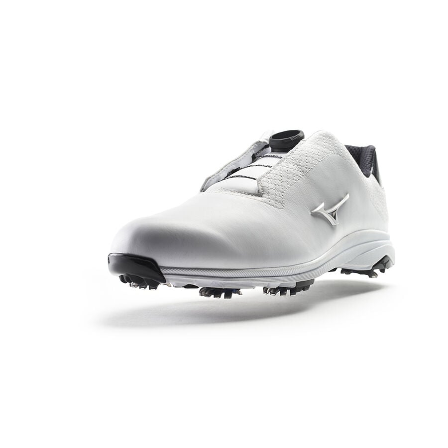 White / Silver Men's Mizuno Nexlite Pro Boa Golf Shoes | Philippines-180965