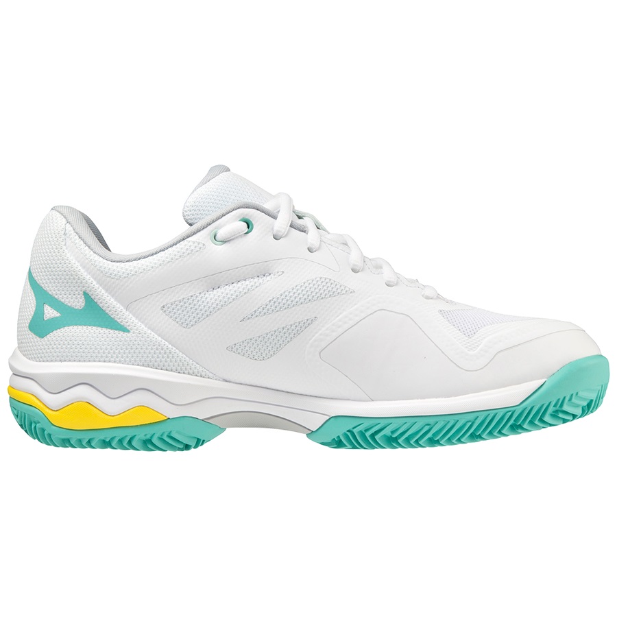 White / Turquoise Women's Mizuno Wave Exceed Light CC Tennis Shoes | Philippines-924615