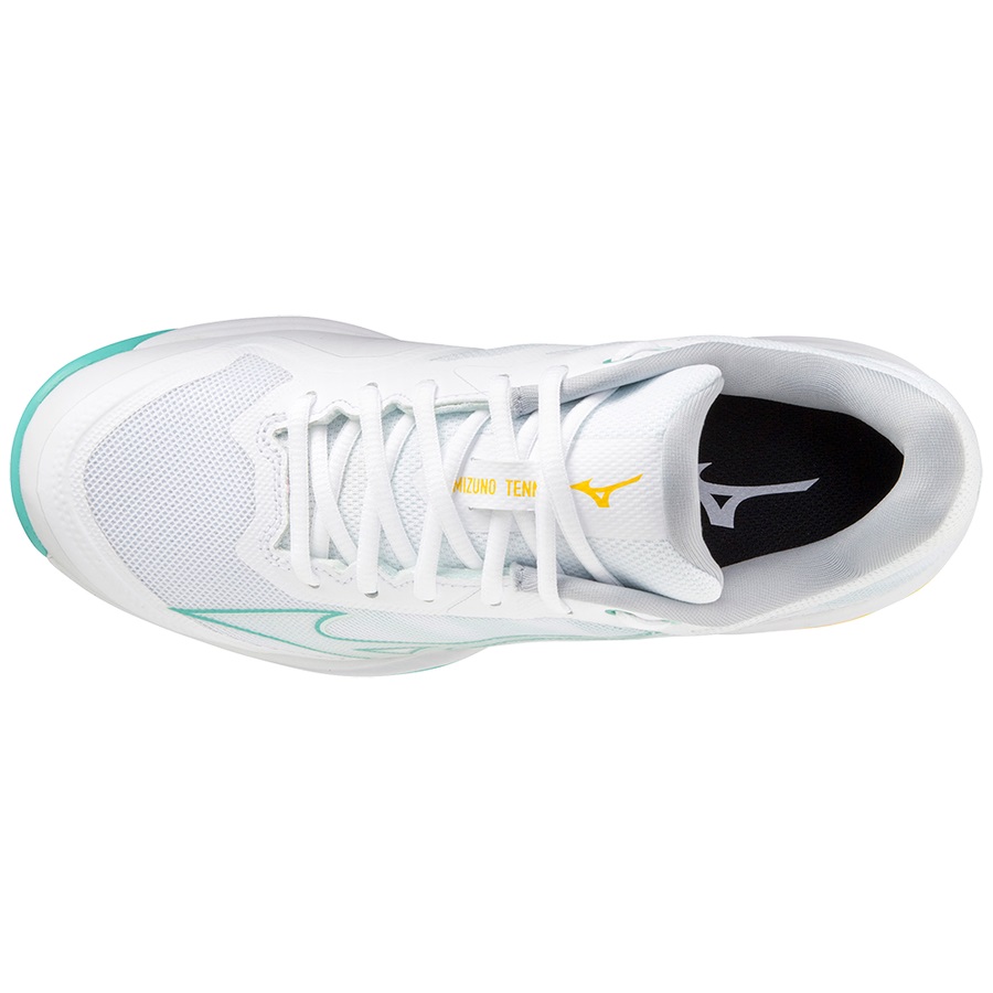 White / Turquoise Women's Mizuno Wave Exceed Light CC Tennis Shoes | Philippines-924615