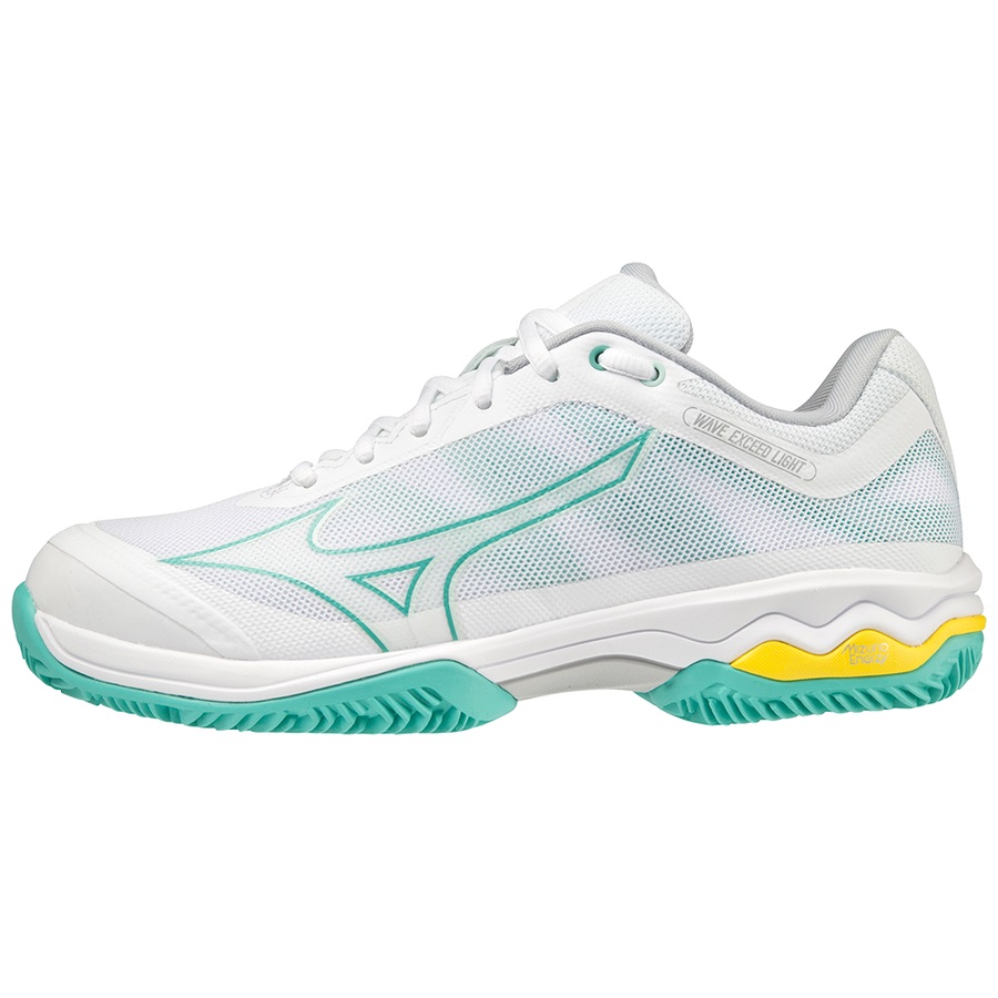 White / Turquoise Women\'s Mizuno Wave Exceed Light CC Tennis Shoes | Philippines-924615