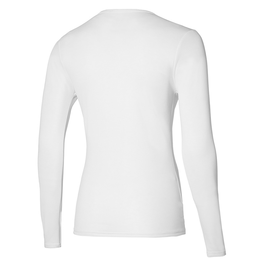 White Women's Mizuno BT Under RoundNeckLS Tops | Philippines-859672