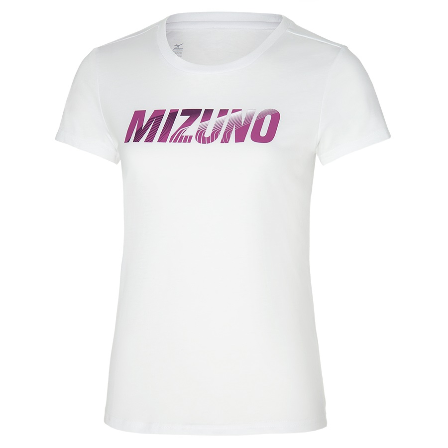 White Women\'s Mizuno Graphic Tee | Philippines-392864