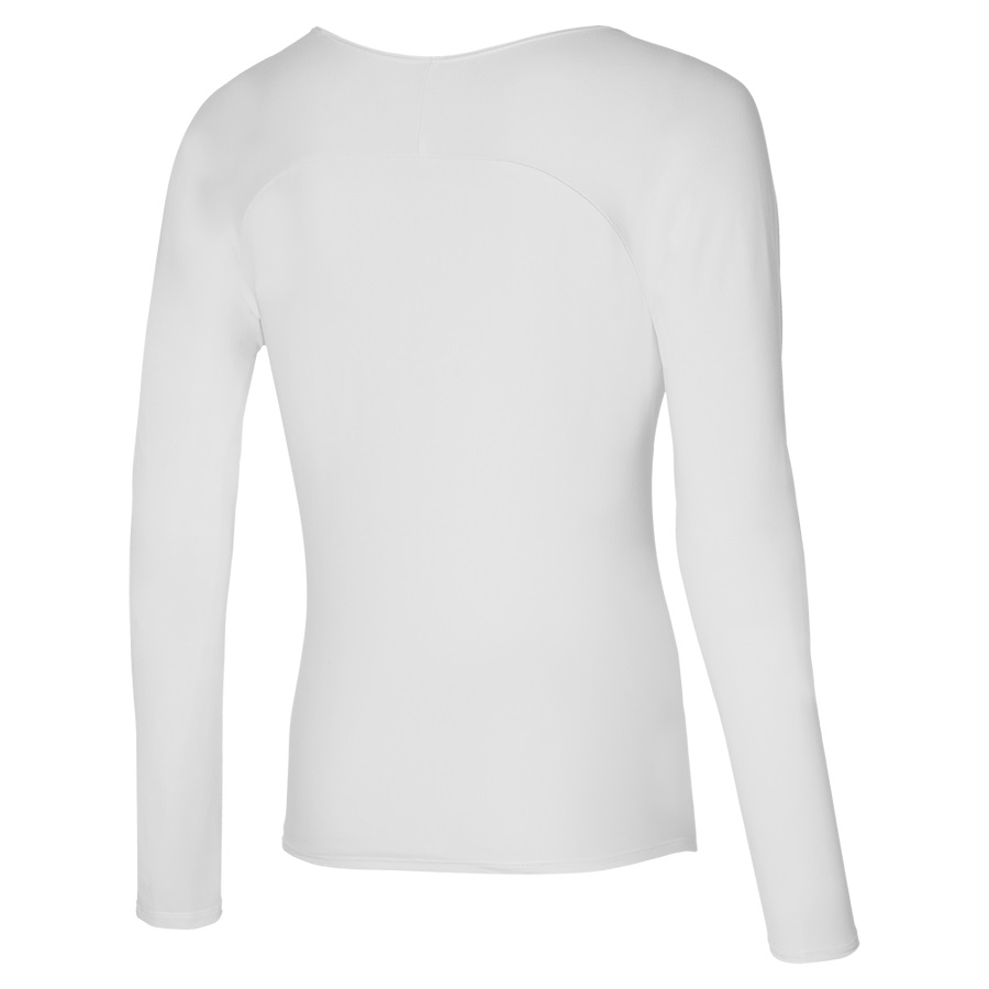 White Women's Mizuno L/S Tee | Philippines-104765