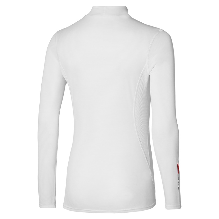 White Women's Mizuno Mid Weight High Neck Tops | Philippines-528640