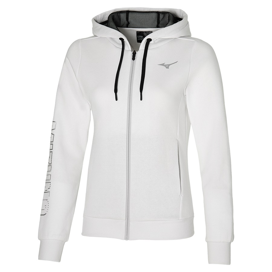 White Women\'s Mizuno Mizuno Sweat Jackets | Philippines-982635