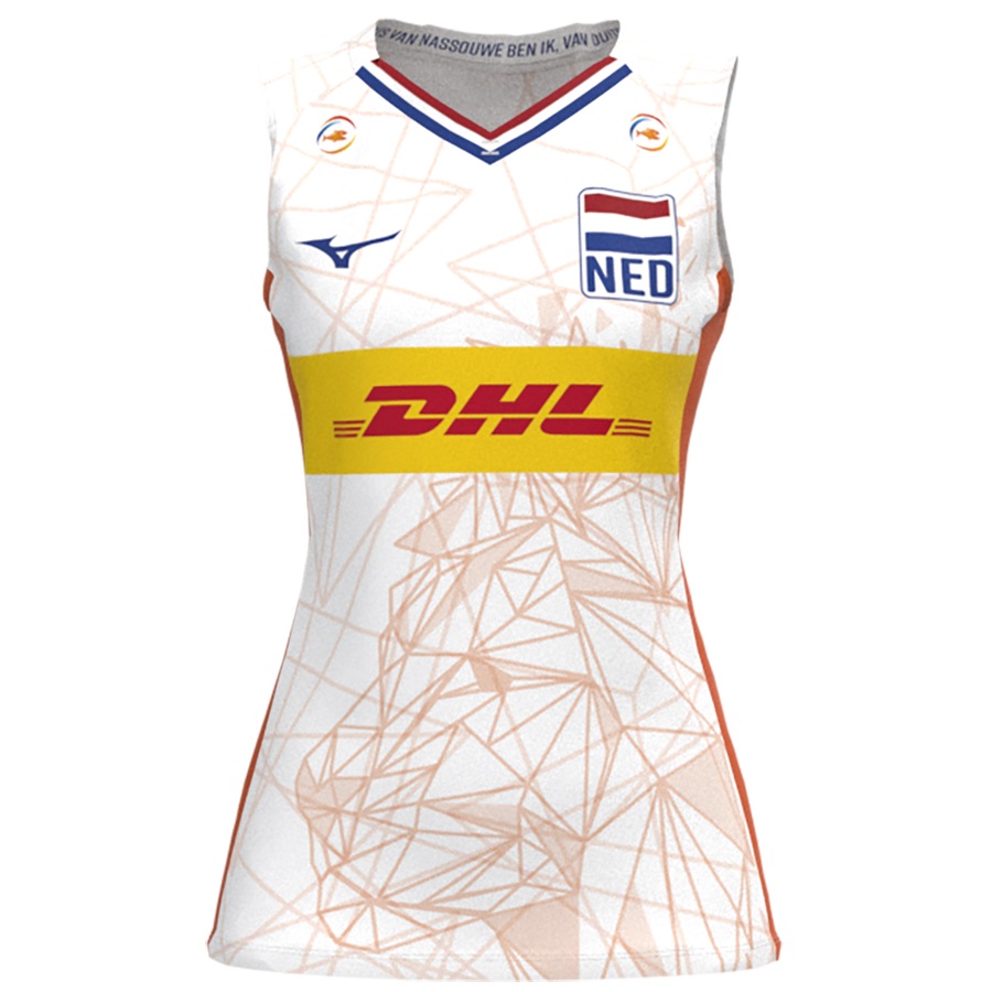 White Women\'s Mizuno Nevobo Volleyball Match Shirt | Philippines-609358