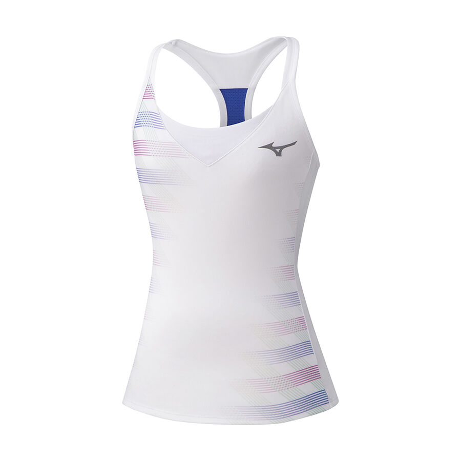 White Women\'s Mizuno Printed Tank | Philippines-385607