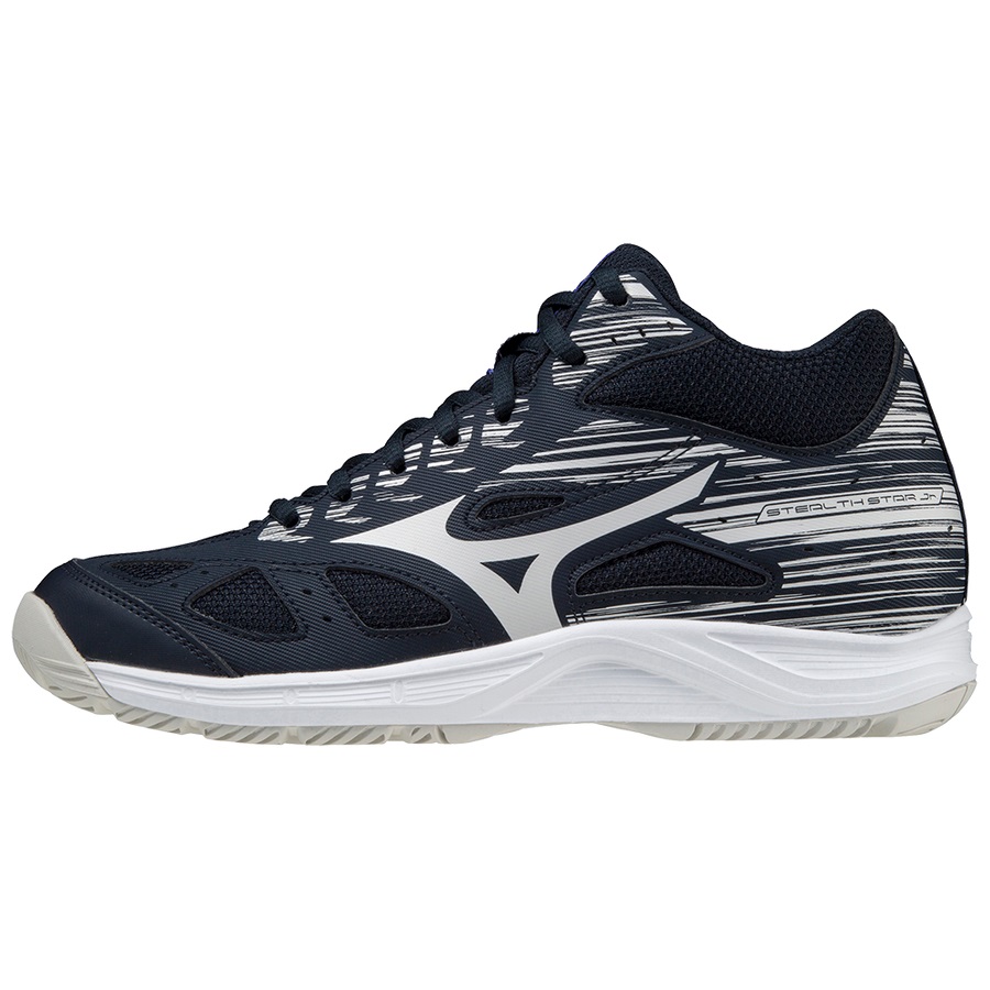 White Women\'s Mizuno Stealth Star Mid Jr Handball Shoes | Philippines-239780