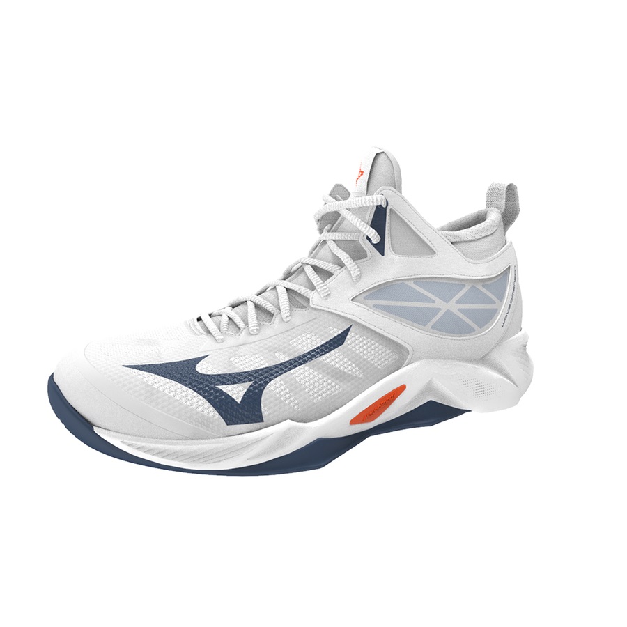 White Women's Mizuno Wave Dimension Mid Volleyball Shoes | Philippines-168359