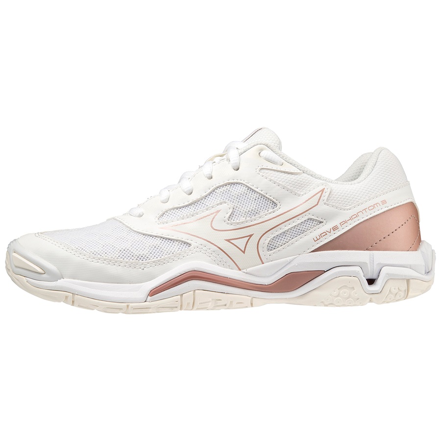 White Women\'s Mizuno Wave Phantom 3 Handball Shoes | Philippines-267953