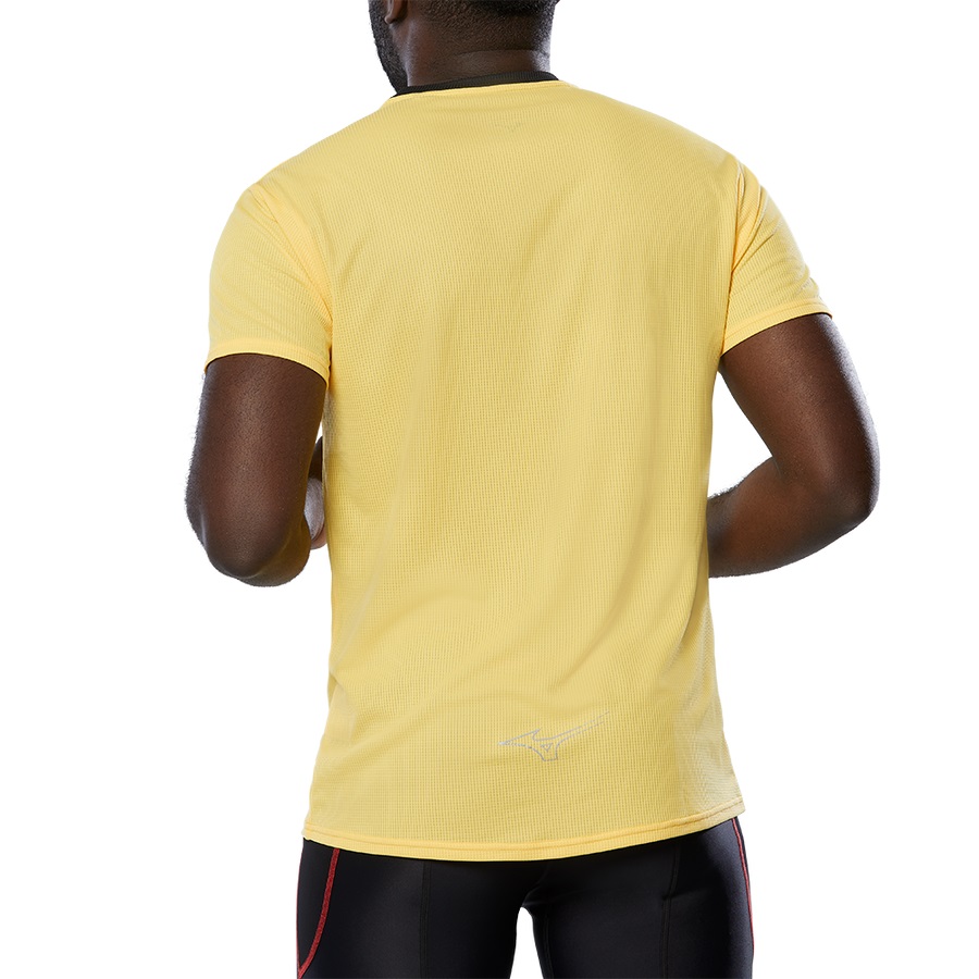 Yellow Men's Mizuno Dryaeroflow Tee | Philippines-208376