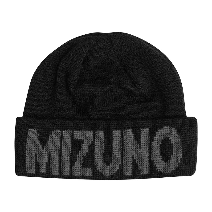 Black Men's Mizuno BT Mizuno Beanie Sports Headwear | Philippines-264315