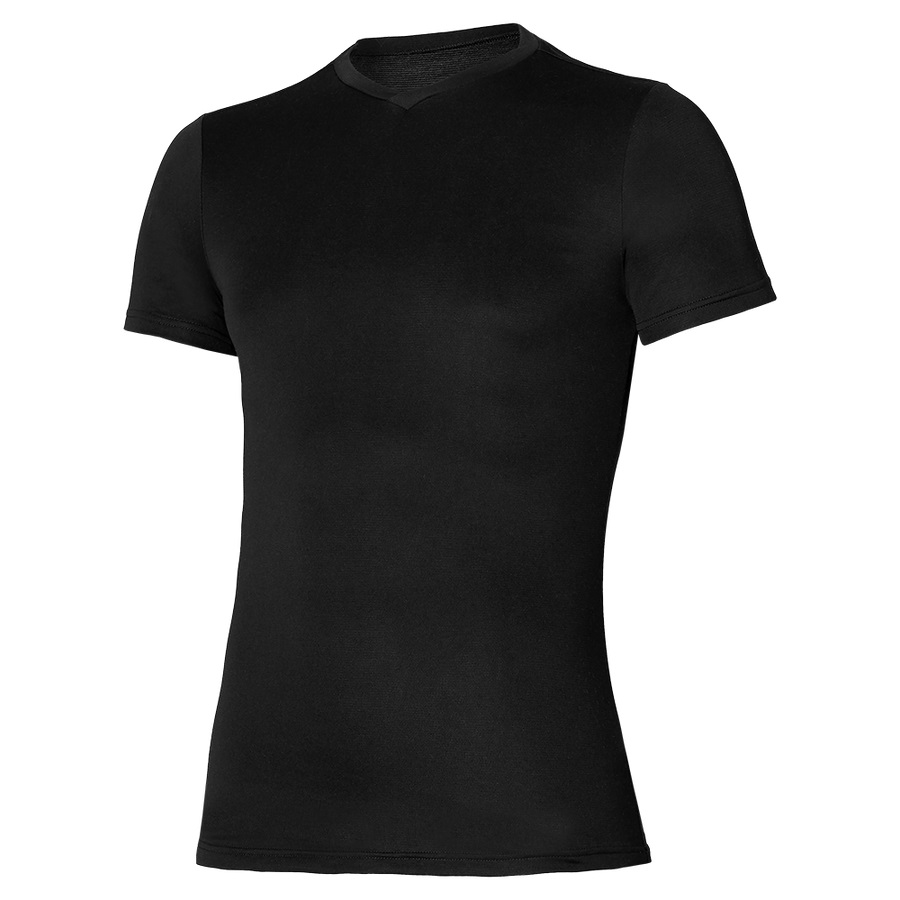 Black Men's Mizuno BT Under V Neck Tee | Philippines-367291