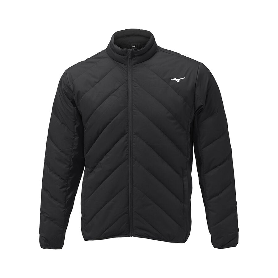 Black Men's Mizuno Breath Thermo Move Down Jackets | Philippines-345691