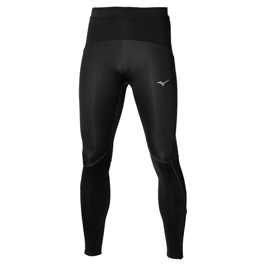 Black Men's Mizuno Breath Thermo Tights | Philippines-639240