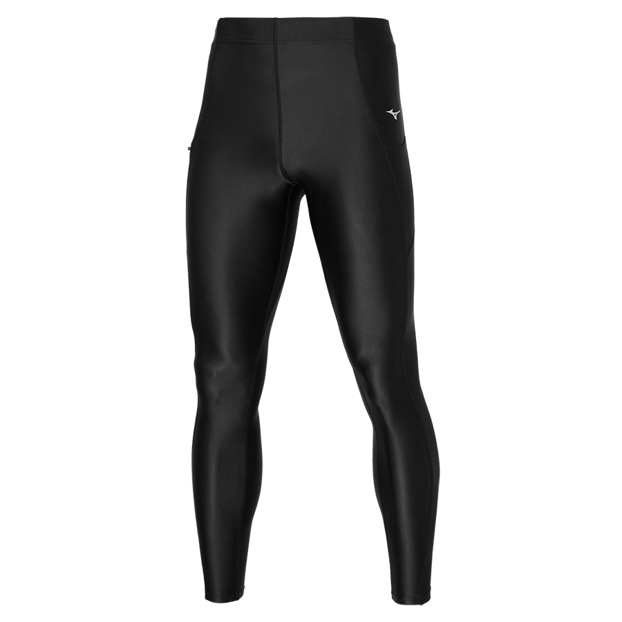 Black Men's Mizuno Core Long Tights | Philippines-364820