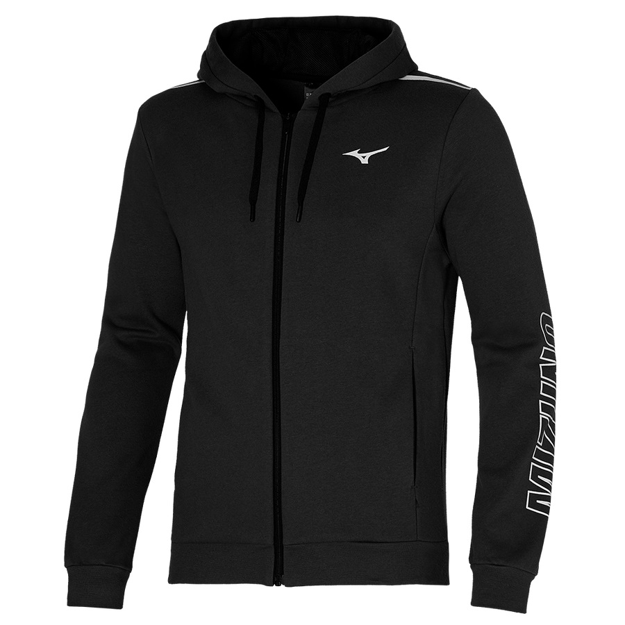 Black Men's Mizuno Mizuno Sweat Jackets | Philippines-720539