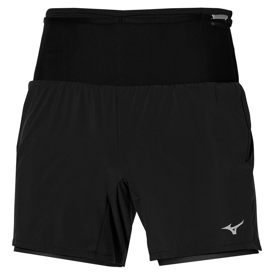 Black Men's Mizuno Multi Pocket 7.5 Shorts | Philippines-740895