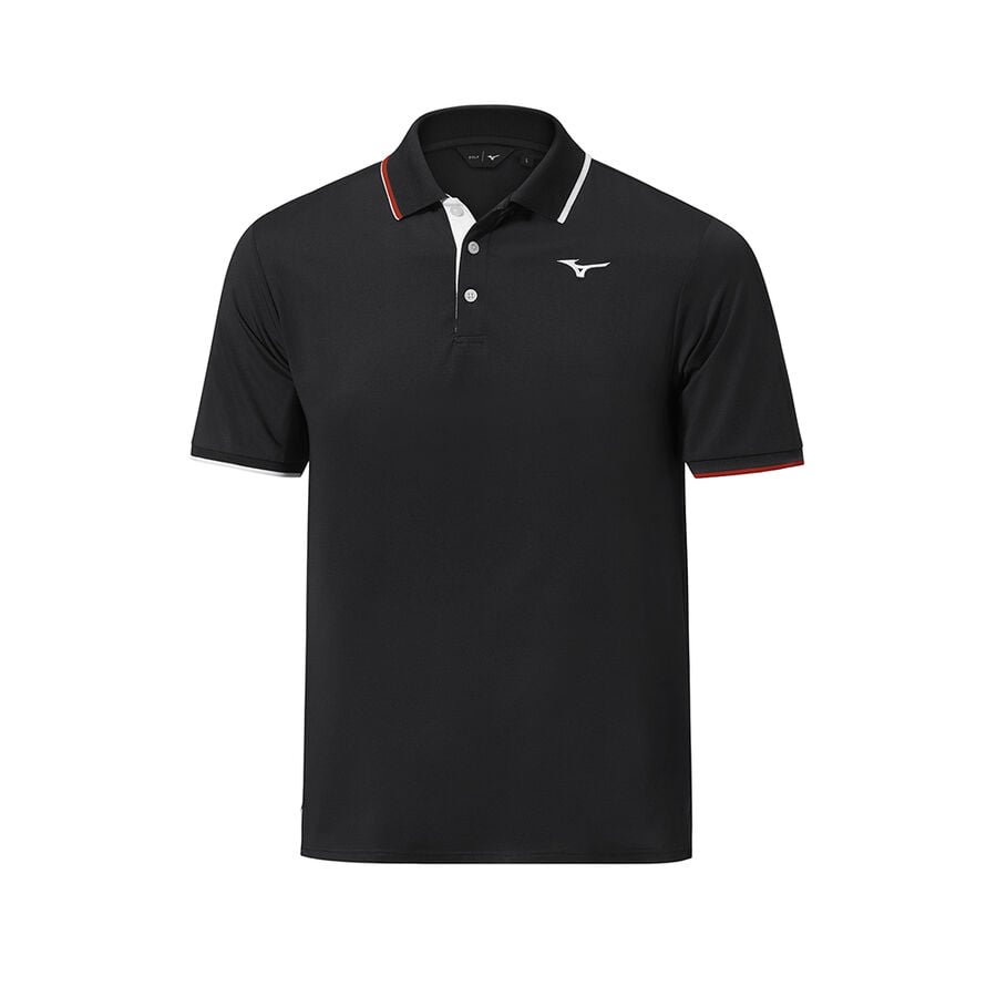 Black Men's Mizuno QD Comp Plus Polo Tops | Philippines-103576