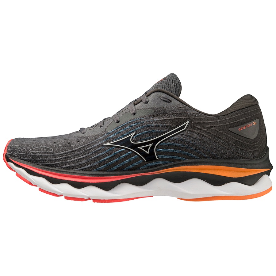 Black Men's Mizuno Wave Sky 6 Running Shoes | Philippines-714586