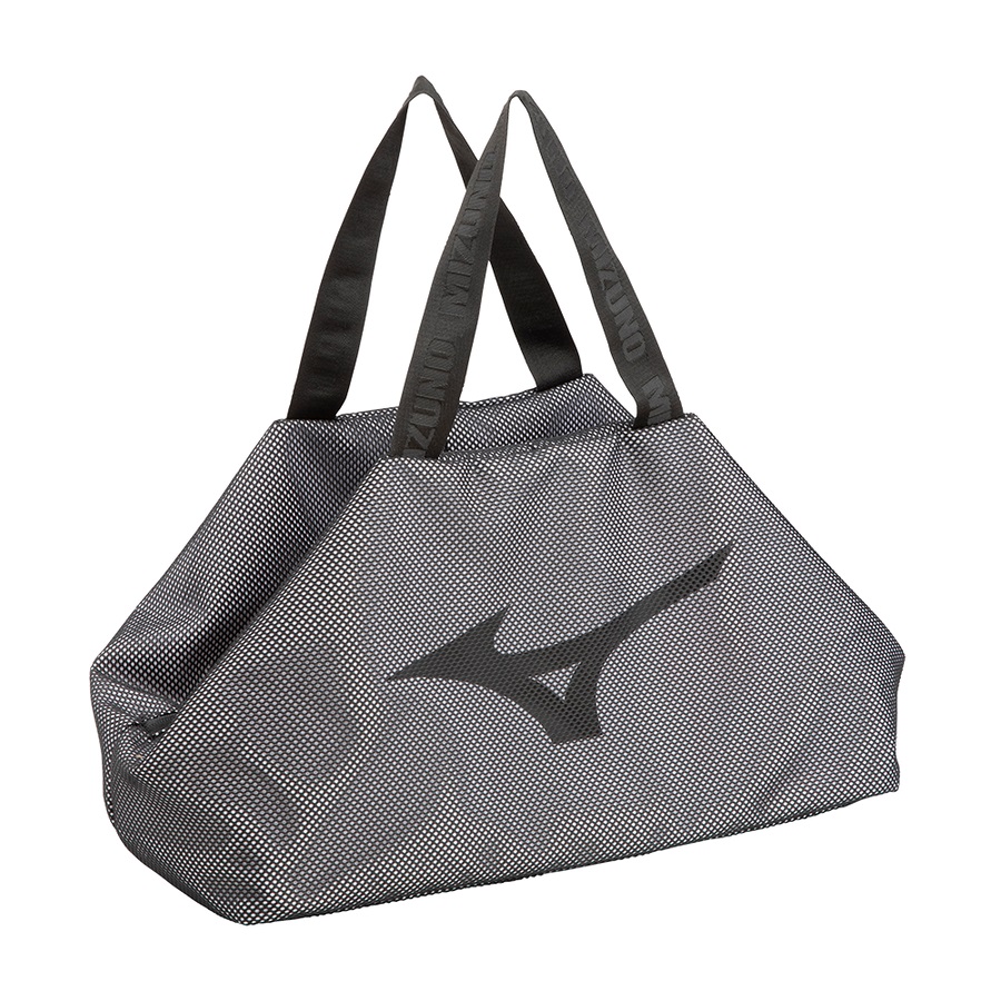 Black / White Men's Mizuno Mesh Holdall Bags | Philippines-231765