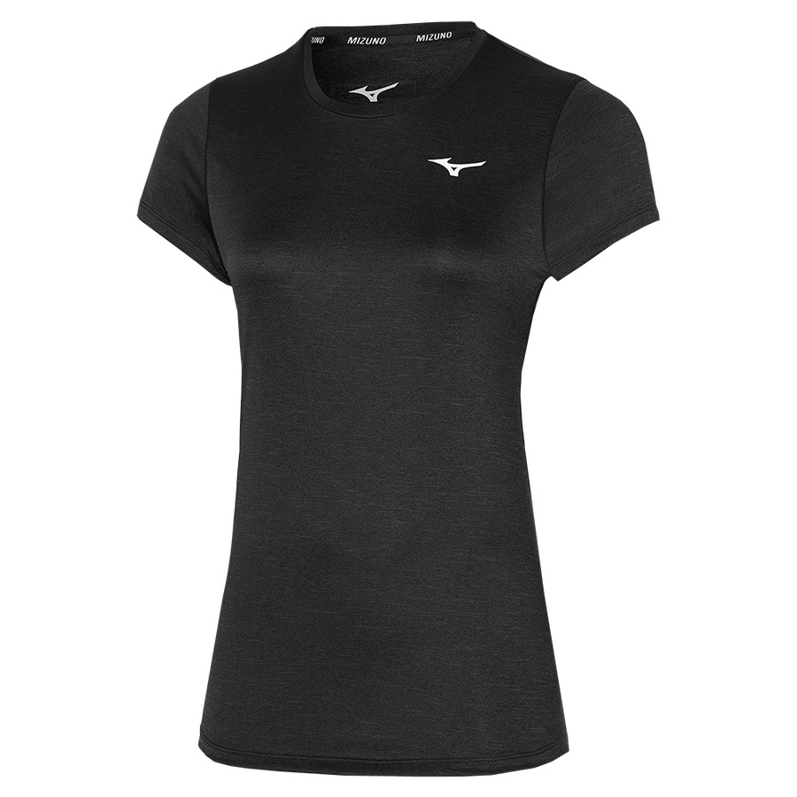 Black Women's Mizuno Core Graphic Tee | Philippines-918536