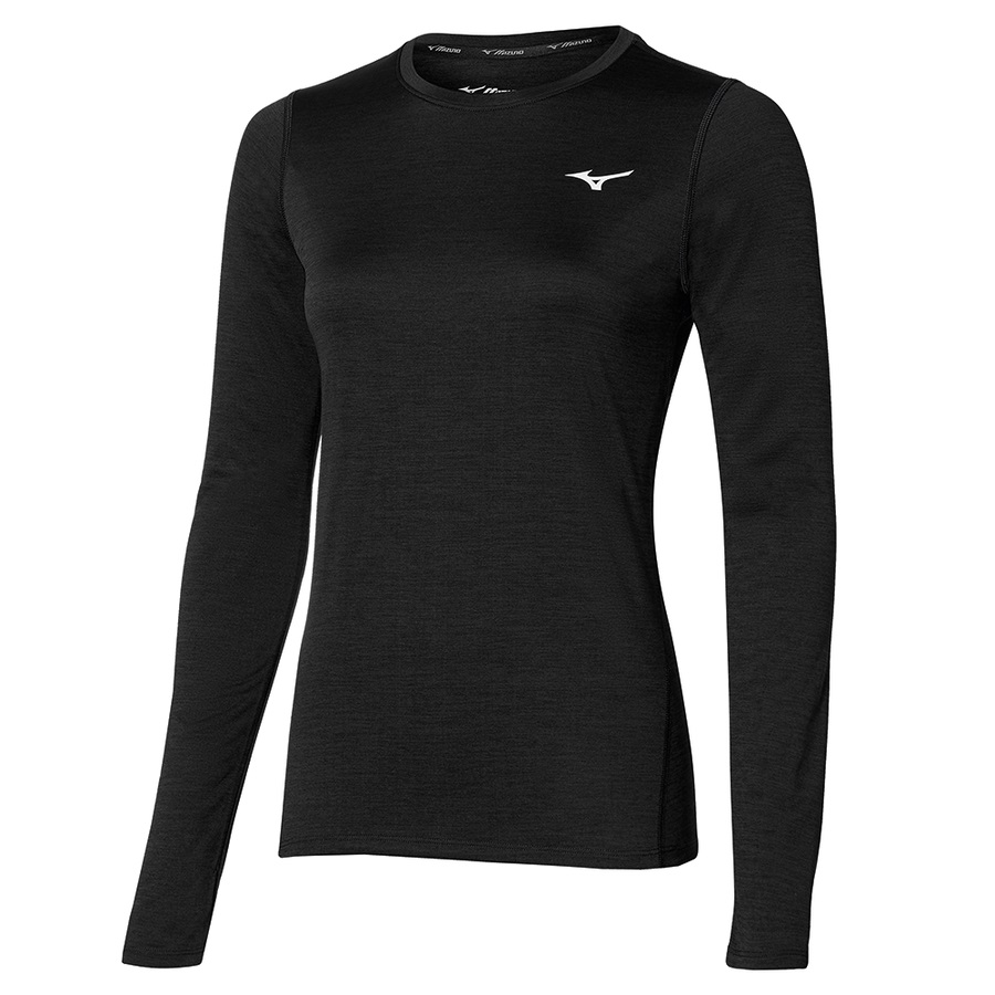 Black Women's Mizuno Impulse Core LS Tee | Philippines-829735