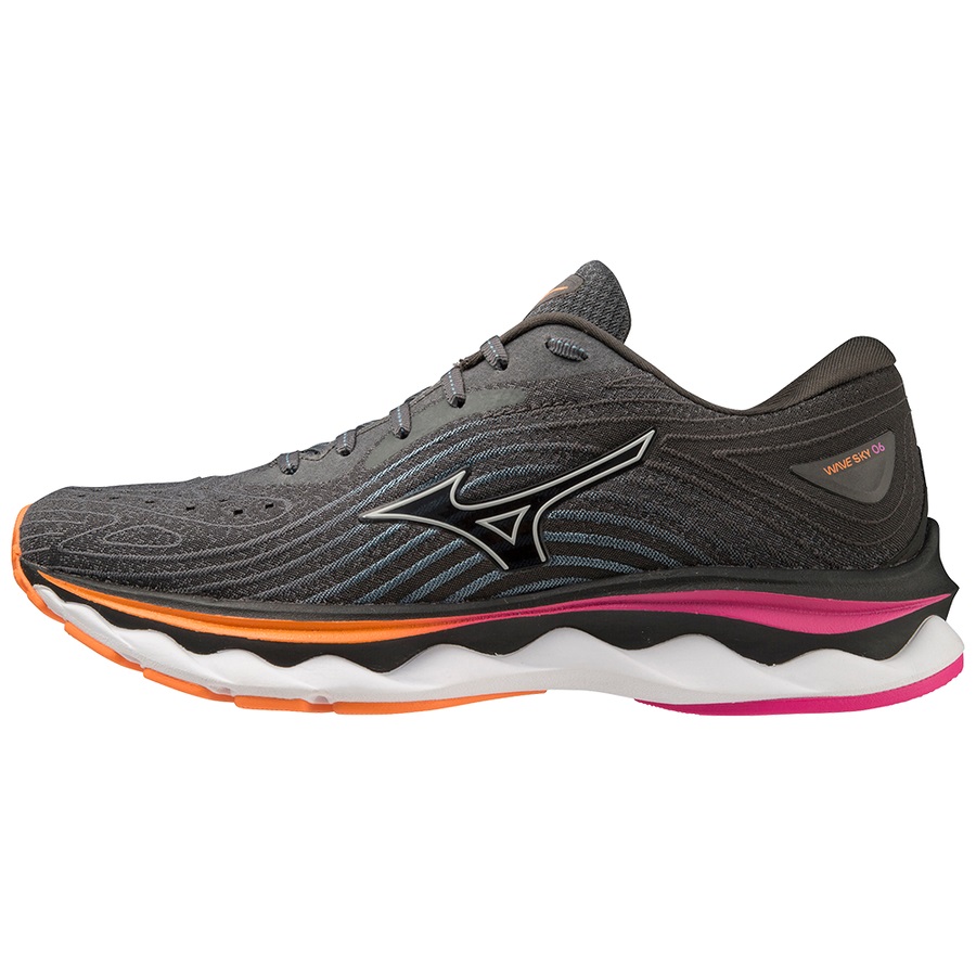 Black Women's Mizuno Wave Sky 6 Running Shoes | Philippines-698413