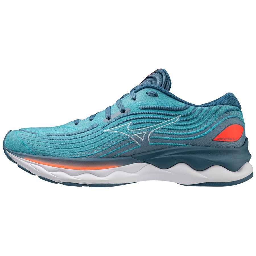 Blue Grey Men's Mizuno WAVE SKYRISE 4 Running Shoes | Philippines-275438