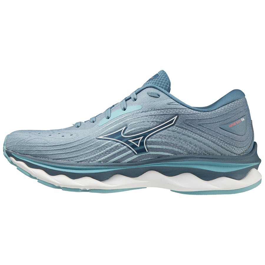 Blue Grey / White / Blue Women's Mizuno Wave Sky 6 Running Shoes | Philippines-147805