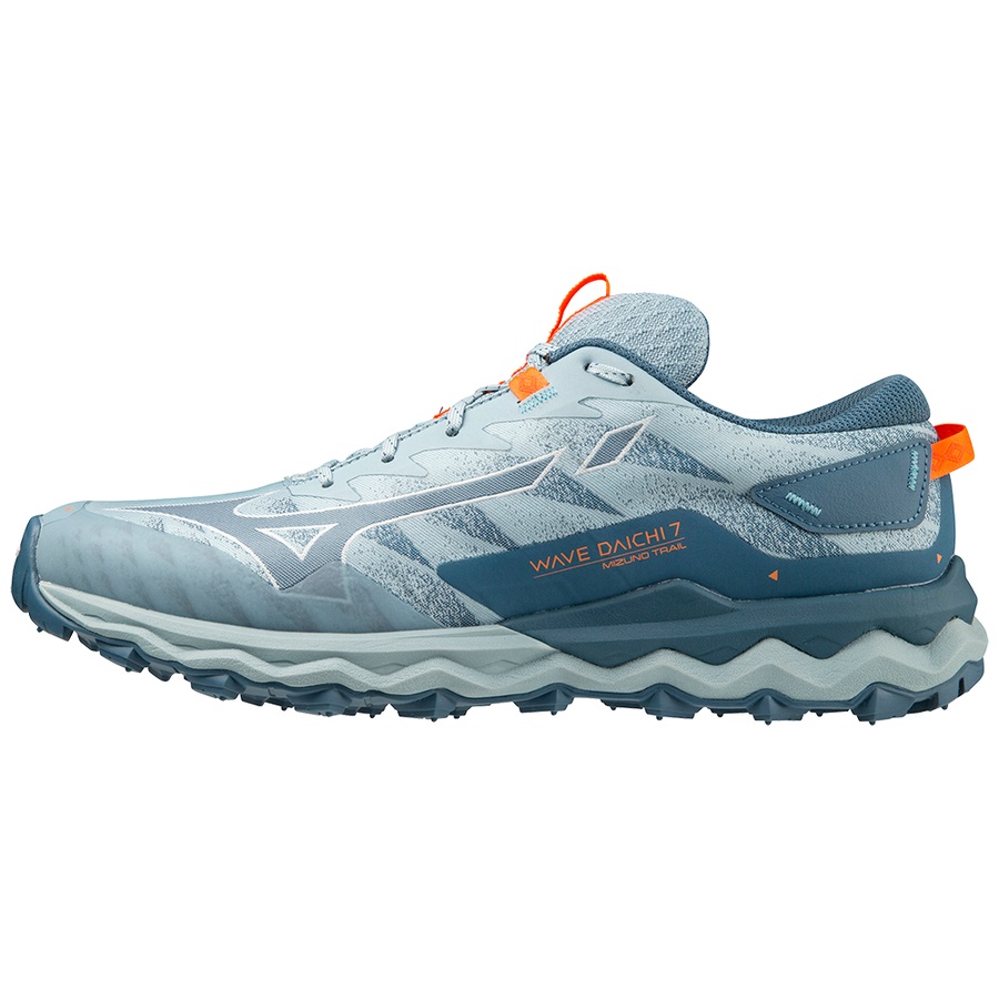 Blue / Light Orange Men's Mizuno Wave Daichi 7 Trail Running Shoes | Philippines-758426