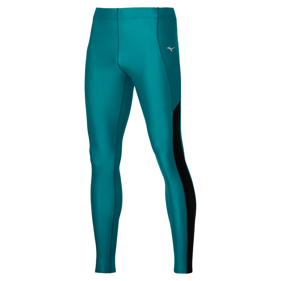 Blue Men's Mizuno Core Long Tights | Philippines-472639