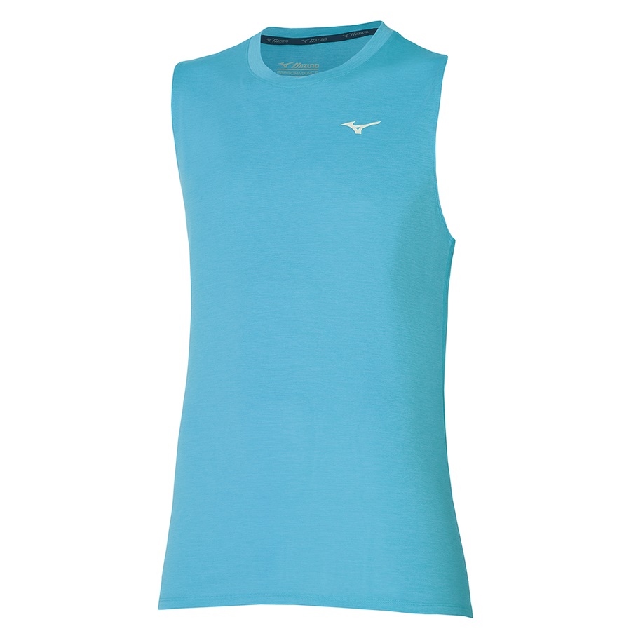 Blue Men's Mizuno Impulse Core Sleeveless Tops | Philippines-246850