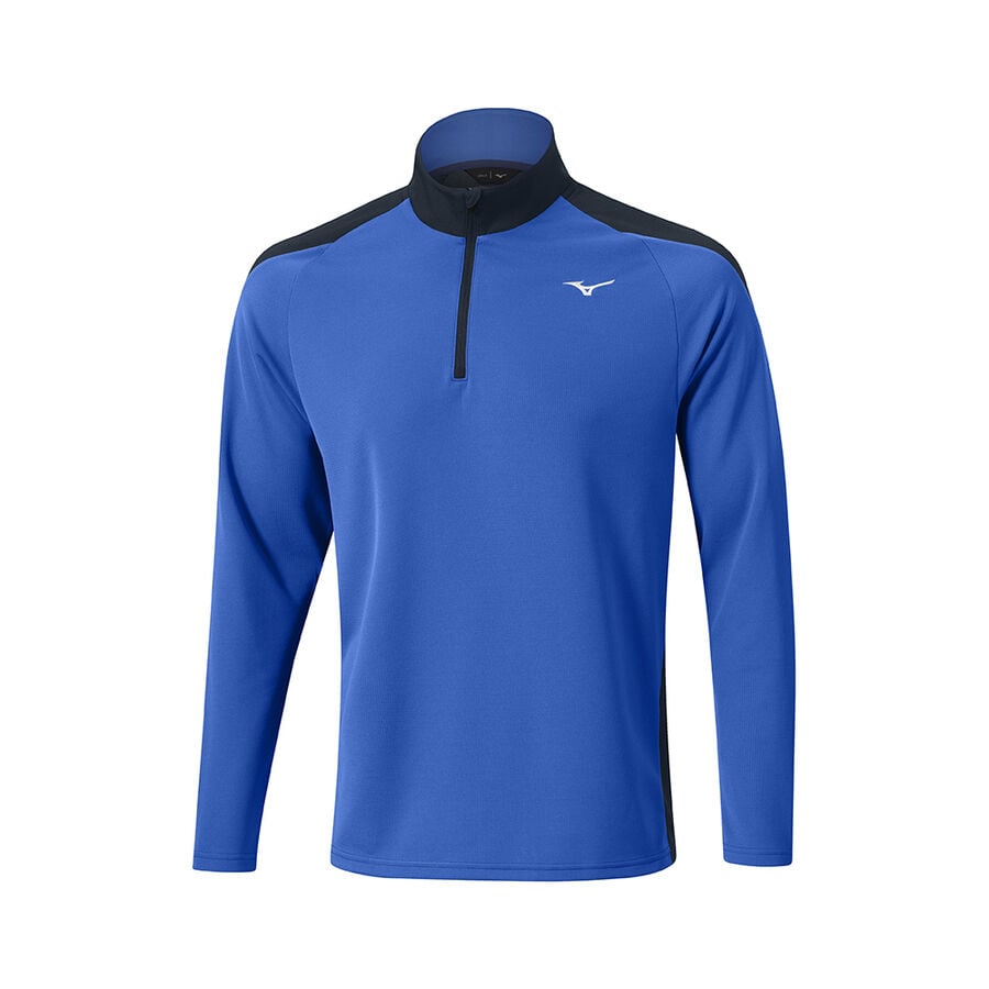 Blue Men's Mizuno Winter Breeze 1/4 Zip Tops | Philippines-690731