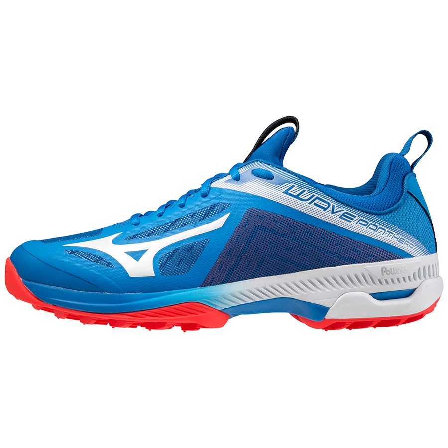 Blue / White / Red Men's Mizuno Wave Panthera Field Hockey Shoes | Philippines-930584