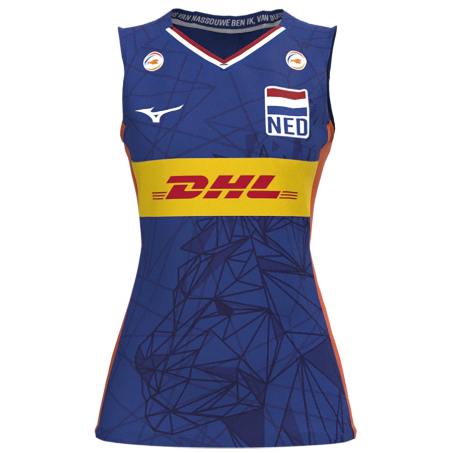 Blue Women's Mizuno Nevobo Volleyball Match Shirt | Philippines-274568