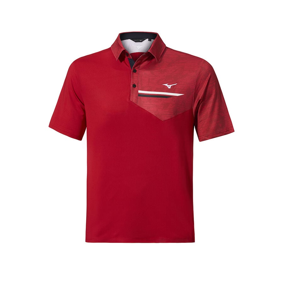 Burgundy Men's Mizuno QD Hazard Bloc Polo Tops | Philippines-379514