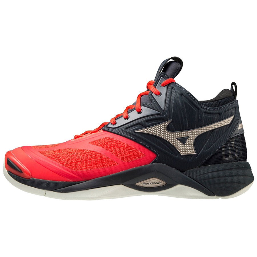 Burgundy Men's Mizuno Wave Momentum 2 Mid Volleyball Shoes | Philippines-243087