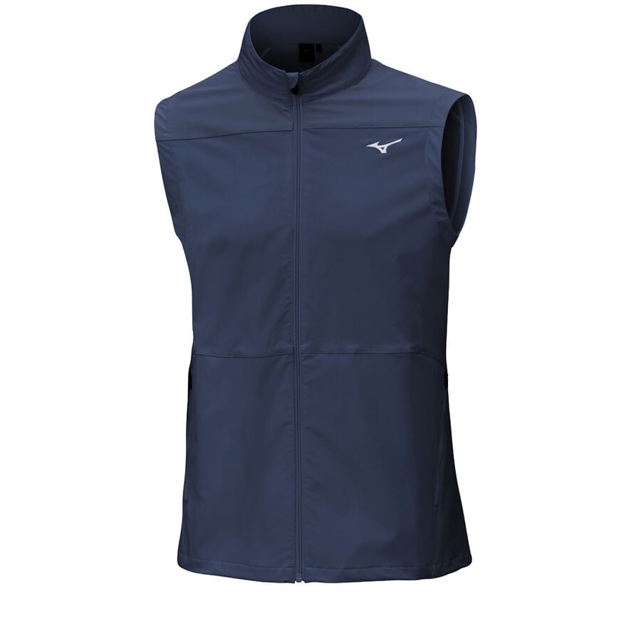 Deep Navy Men's Mizuno Windlite Vests | Philippines-354208